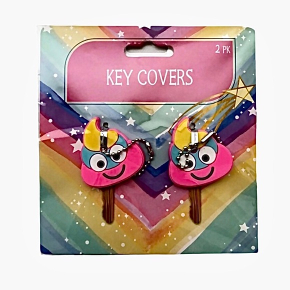 Key Covers Mermaid Tail/Colorful Smiley Poo Emoji - Picture 5 of 7